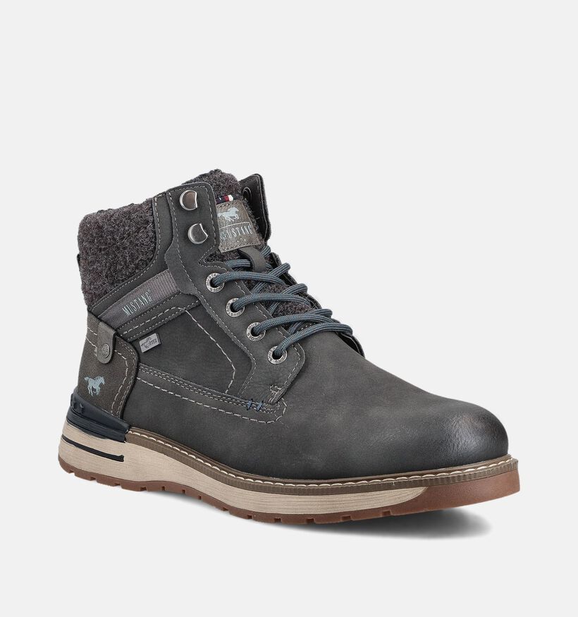 Mustang Donkergrijze Veterboots voor heren (364214)
