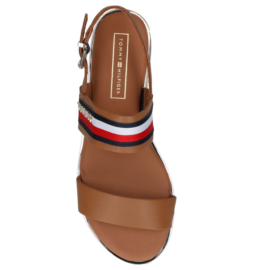 Tommy Hilfiger Sandales plates en Bleu foncé en cuir (241780)