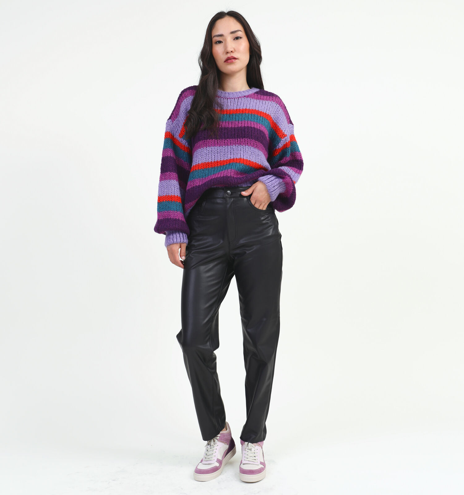 Paarse trui sales bershka