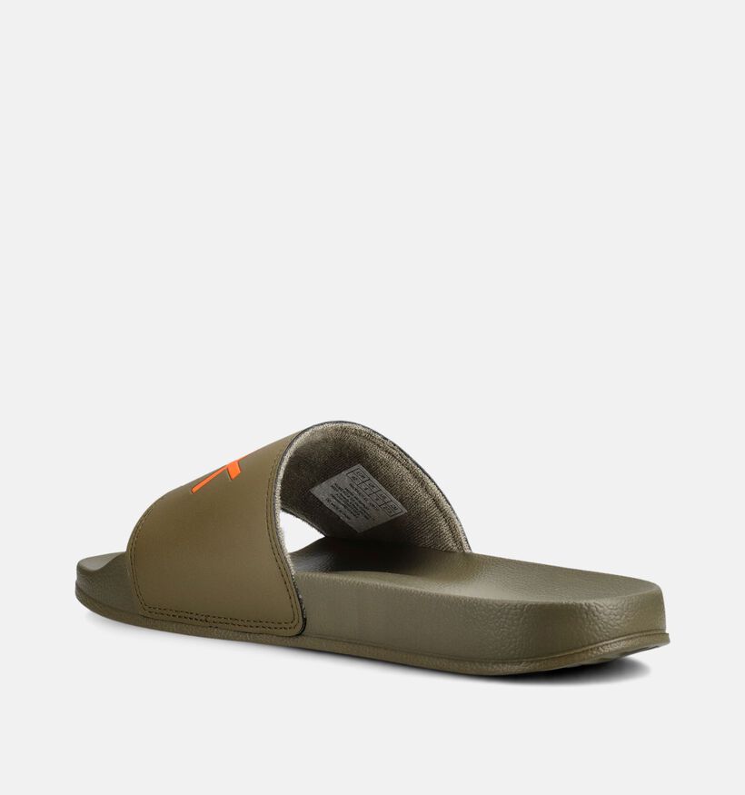 Sun68 Logo Baskets basses en Vert kaki pour hommes (368809)