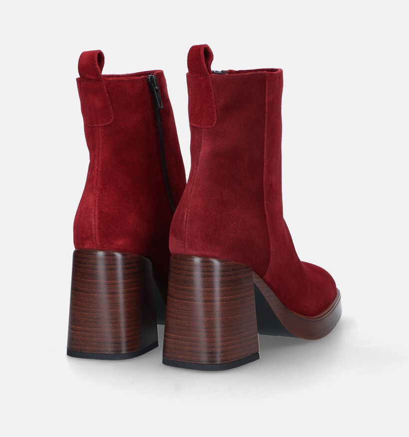 Signatur Bottillons avec talon carré en Rouge pour femmes (330044)