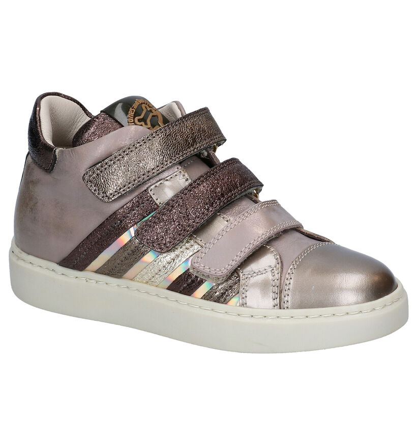 STONES and BONES Nessa Bronzen Velcroboots in leer (296659)