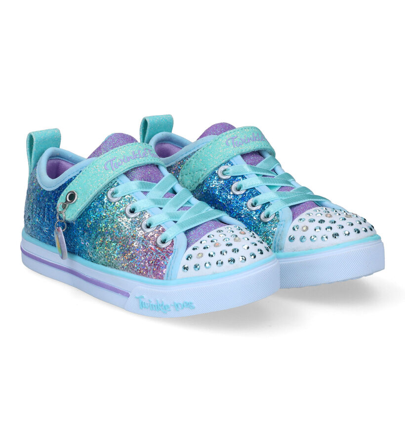 Skechers Sparkle Lite Baskets en Bleu pour filles (302739) - pour semelles orthopédiques