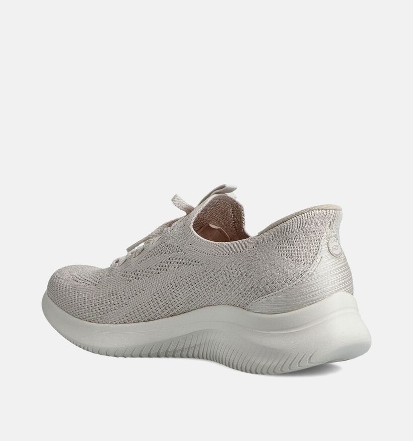 Skechers Ultra Flex 4.0 Beige Slip-in Sneakers voor dames (367828)