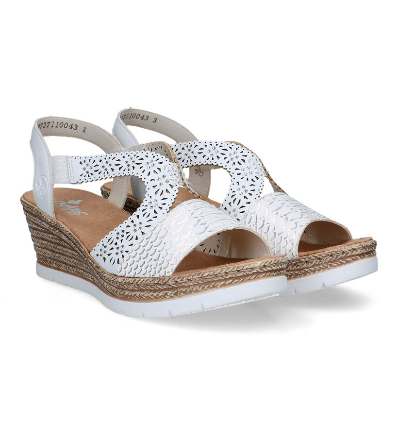Rieker Zilveren Sandalen met sleehak voor dames (339119)