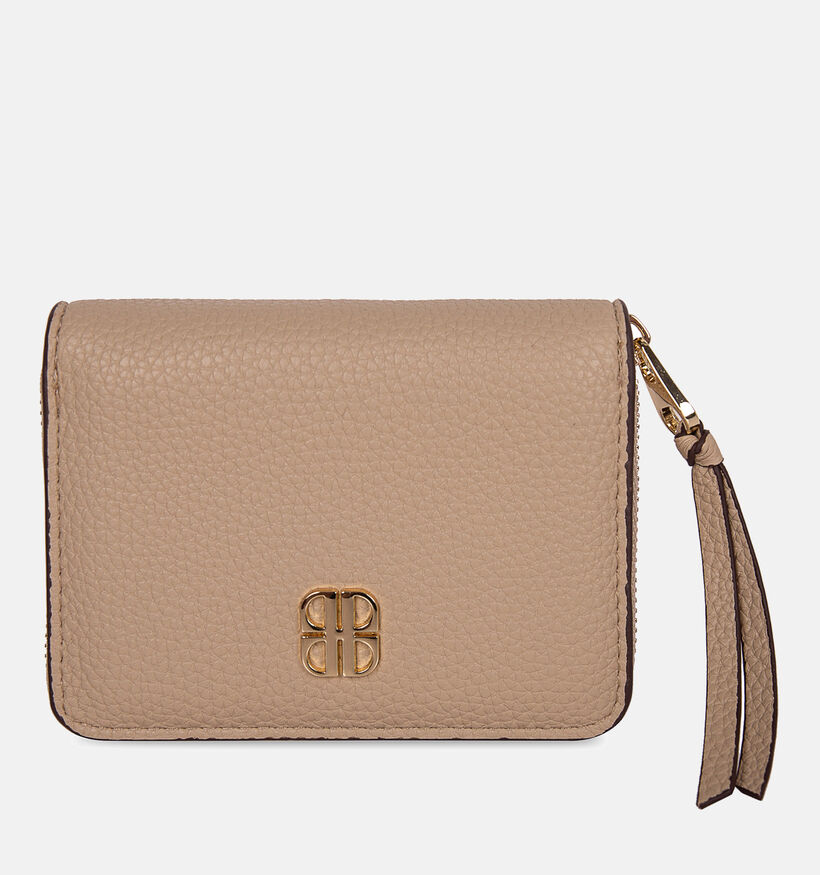 Laurent David Porte-monnaie zipp&eacute; en Beige pour femmes (374047)