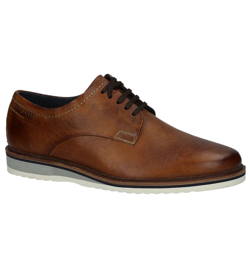 Veterschoenen Cognac Bugatti in leer (222546)