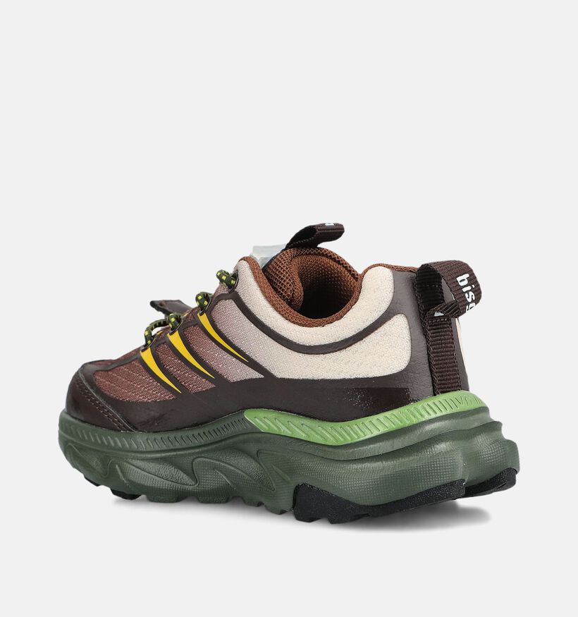 Bisgaard Fred Bruine/Groene Sneakers voor jongens (380791) - geschikt voor steunzolen