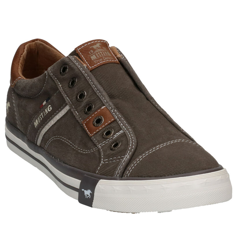 Mustang Slip-ons en Gris en textile (303652)