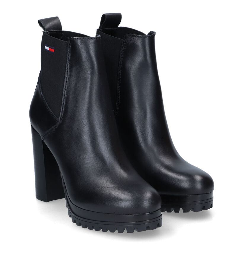 Tommy Hilfiger Essentials Bottines en Noir en cuir (314133)