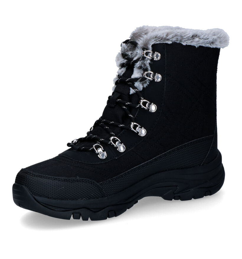 Skechers Trego Cold Blue Bottes de neige en Noir pour femmes (312805) - pour semelles orthopédiques