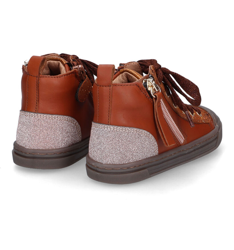 FR by Romagnoli Chaussures hautes en Cognac pour filles (314524) - pour semelles orthopédiques