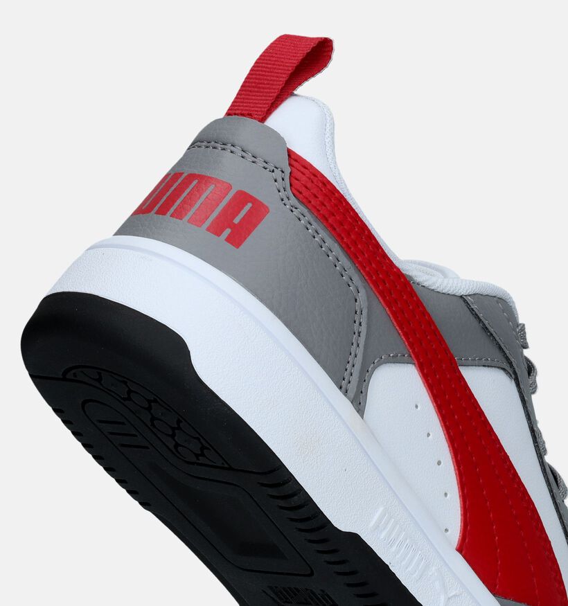 Puma Rebound v6 lo Grijze Sneakers voor jongens, meisjes (334484)