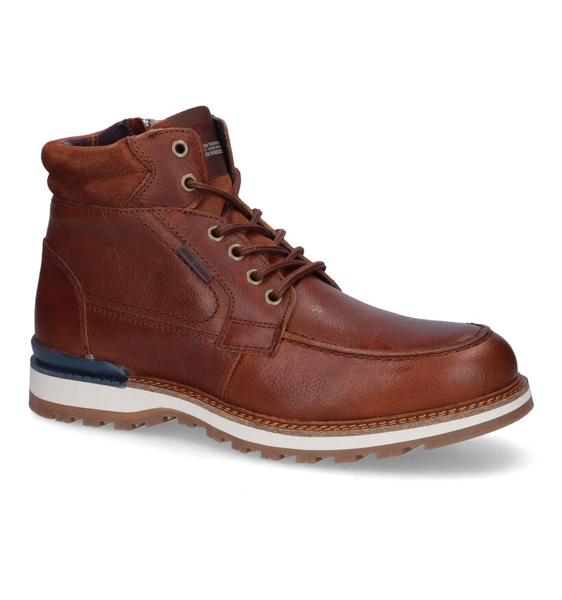 River Woods Giovanni Bottines en Cognac pour hommes (316645) - pour semelles orthopédiques