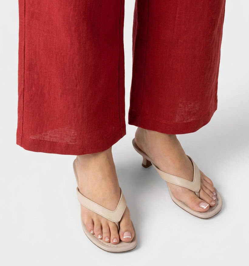 Marco Tozzi Ecru Teenslippers met Hak voor dames (373357)