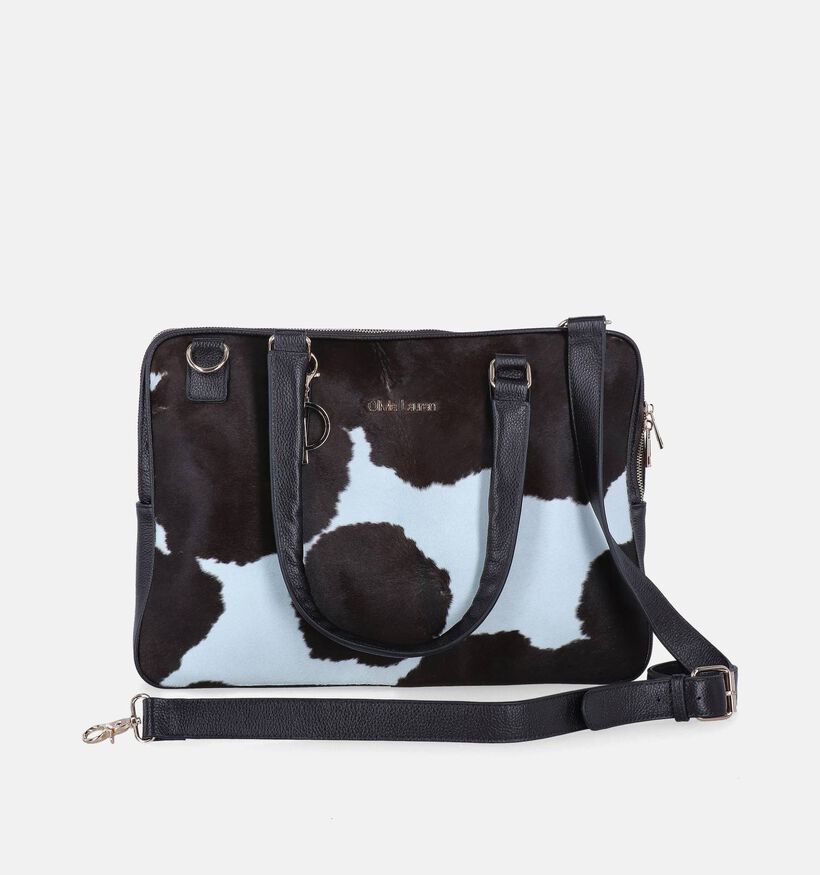Olivia Lauren Cowhide Sac ordinateur en Brun fonc&eacute; pour femmes (383825)