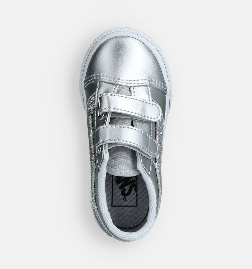 Vans Old Skool V Baskets à Velcro en Argent pour filles (361019)