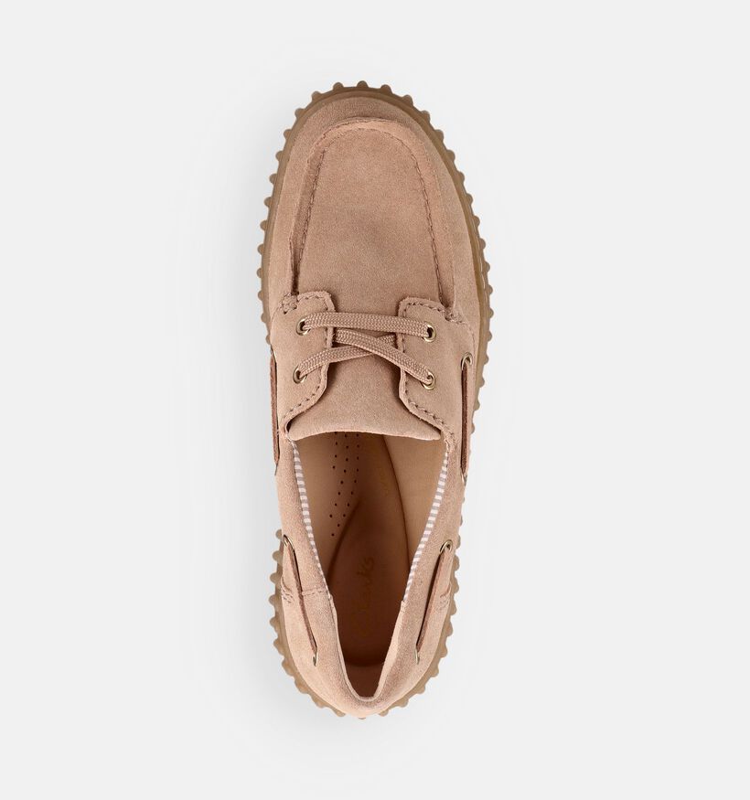 Clarks Torhill Boat Chaussures bateau en Beige Fonc&eacute; pour femmes (370559) - pour semelles orthop&eacute;diques