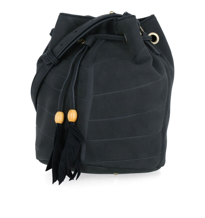 Woomen Nervure Zwarte Bucket Bag in kunstleer (299052)