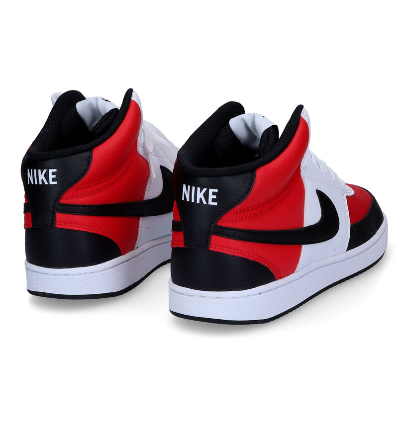 Nike Court Vision Mid NBA Baskets en Rouge en cuir (302692)