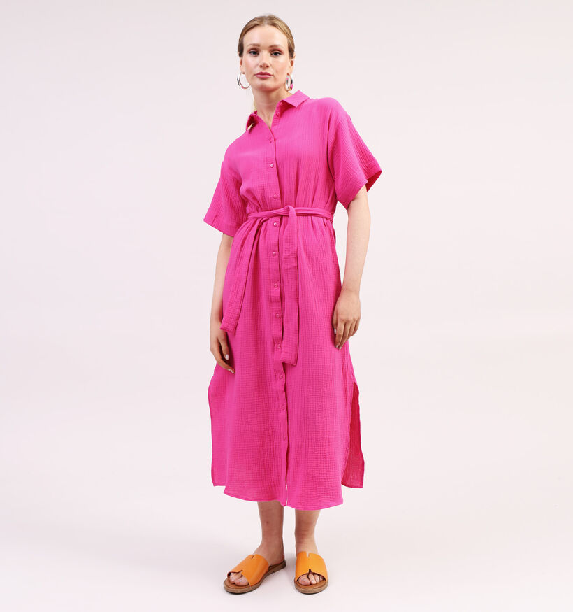 Vero Moda Natalia Nia Robe chemise en Fuchsia pour femmes (327024)