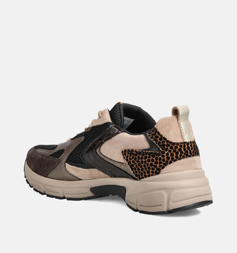 Gabor Zwarte/Beige Sneakers voor dames (360312) - geschikt voor steunzolen