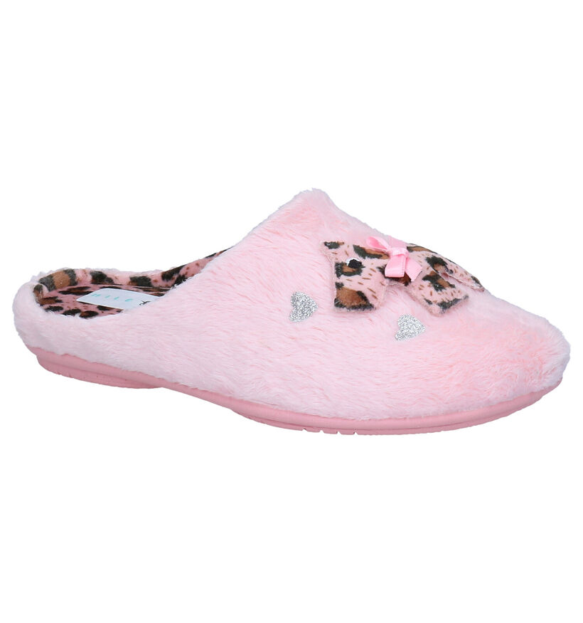 Milo & Mila Roze Pantoffels in stof (278459)