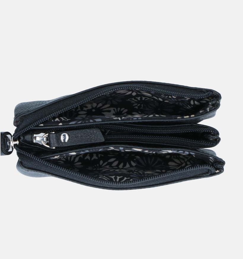 Euro-Leather Zwarte Ritsportemonnee voor dames (348795)