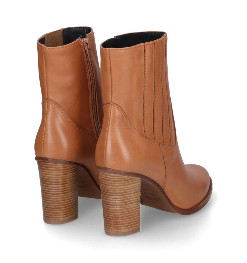 Zinda Bottines à talons en Cognac pour femmes (314377)