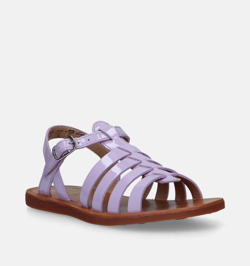 Pom d'Api Plagette Strap Sandales en Or rosé pour filles (337997)