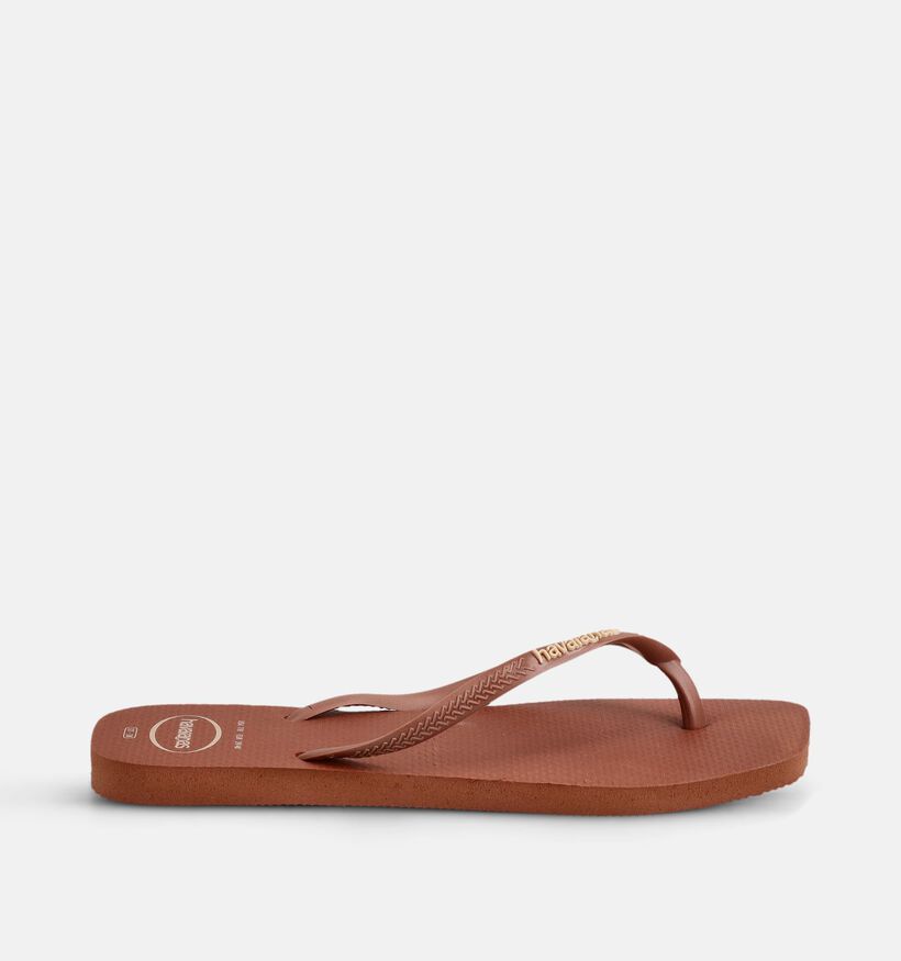Havaianas Square Logo Pop Up Bruine Teenslippers voor dames (373111)