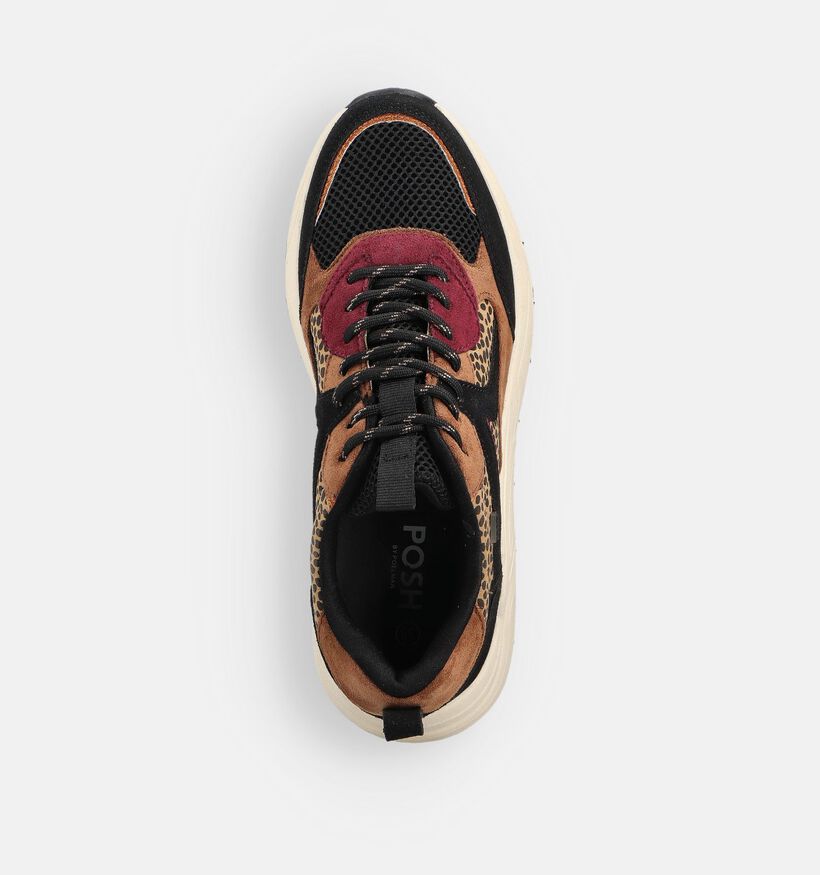 Poelman Baskets casual en Noir pour femmes (361271) - pour semelles orthopédiques