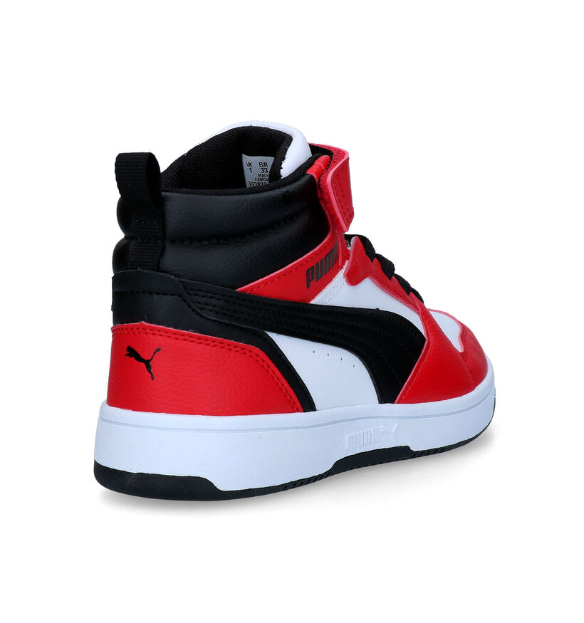 Puma Rebound v6 mid Witte Sneakers voor meisjes, jongens (350365) - geschikt voor steunzolen