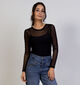 Vero Moda Lova Zwarte Mesh T-shirt voor dames (365678)