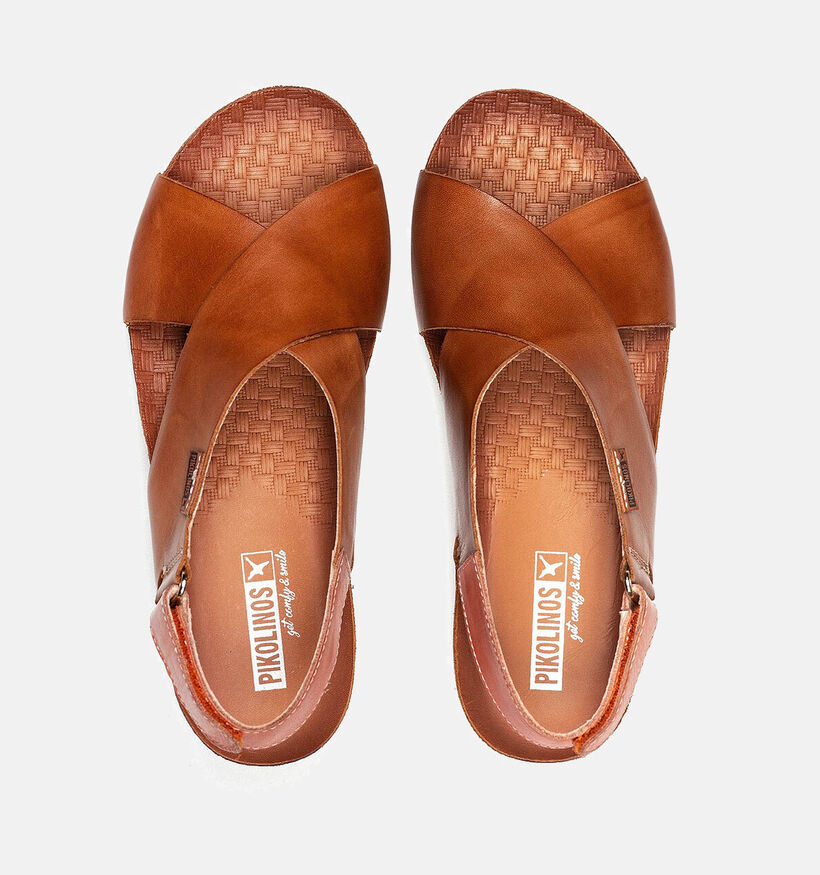 Pikolinos Mahon Sandales compens&eacute;es en Cognac pour femmes (370534)