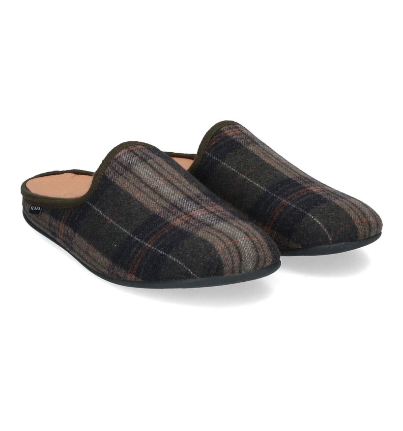 Scapa Pantoufles ouvertes en Vert kaki en textile (317117)