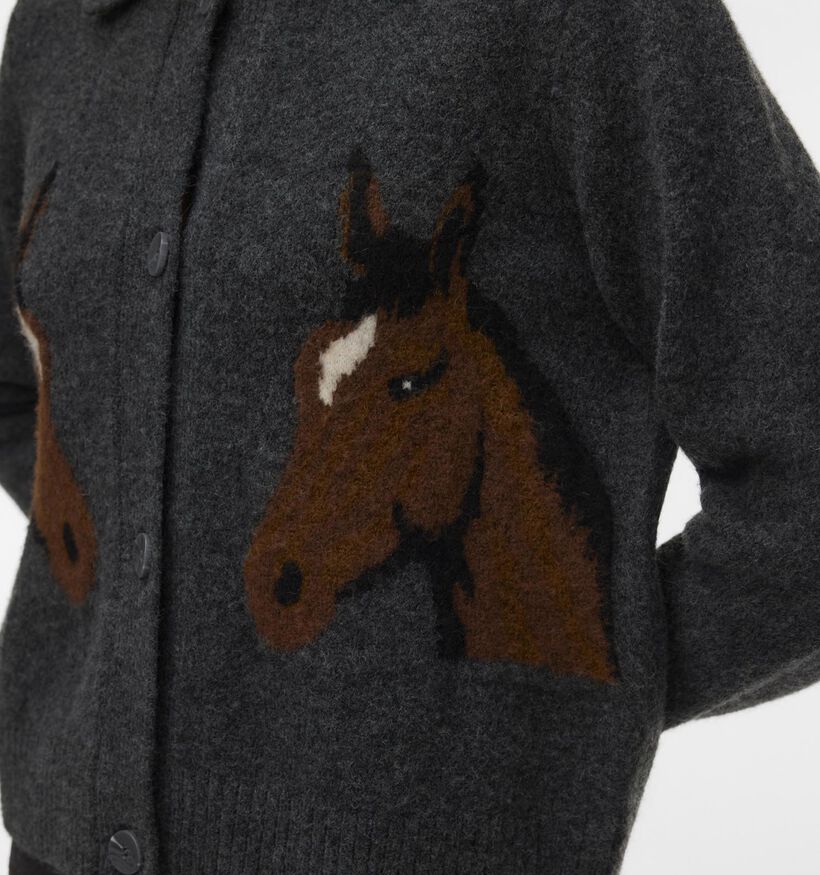 Vero Moda Cavallo Horses Gilet Polo en Gris fonc&eacute; pour femmes (379668)