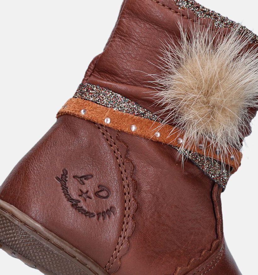 Little David Pippa Bottes en Cognac pour filles (349380) - pour semelles orthopédiques