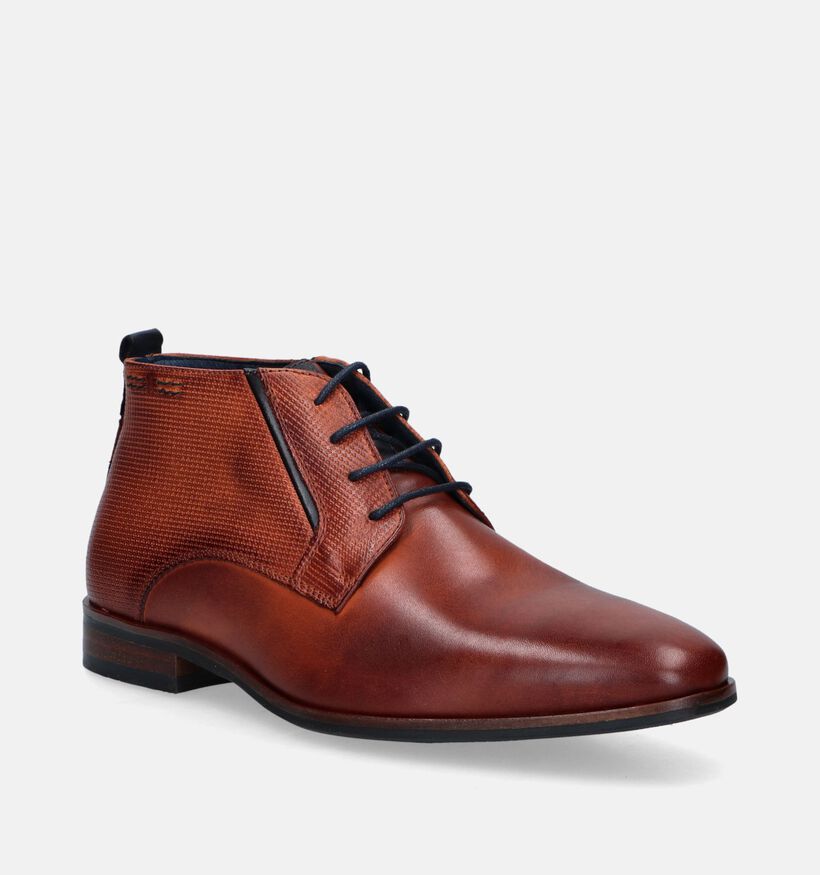 Berkelmans Estoril Bottines classiques en Cognac pour hommes (352748) - pour semelles orthopédiques
