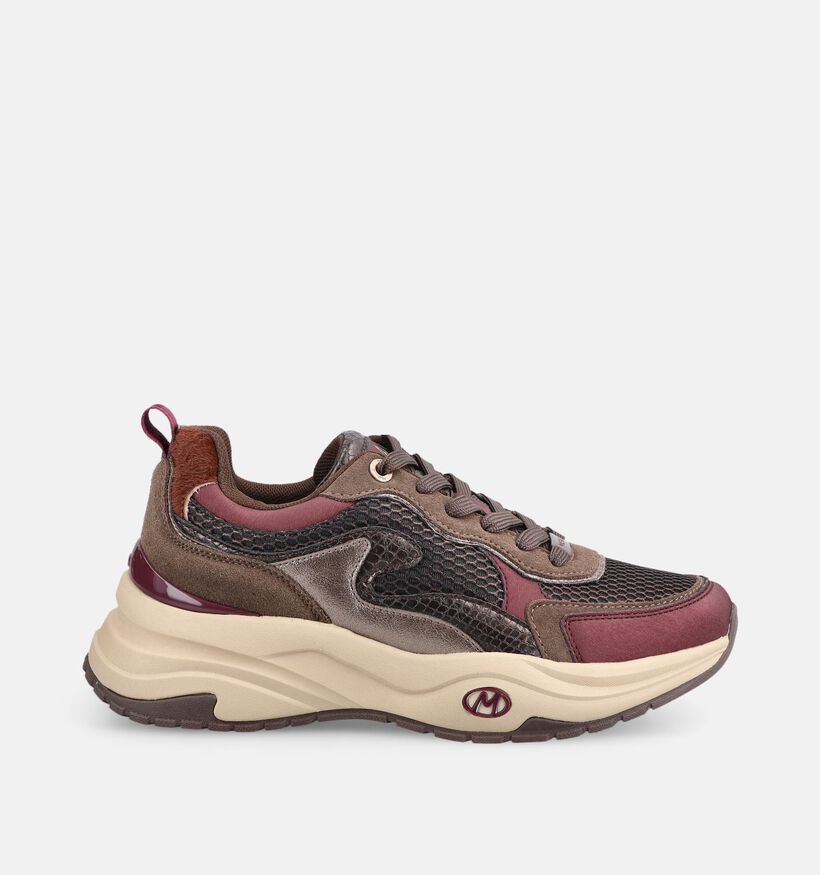 Mexx Palma Ora Baskets en Bordeaux/Brun pour femmes (378560) - pour semelles orthop&eacute;diques