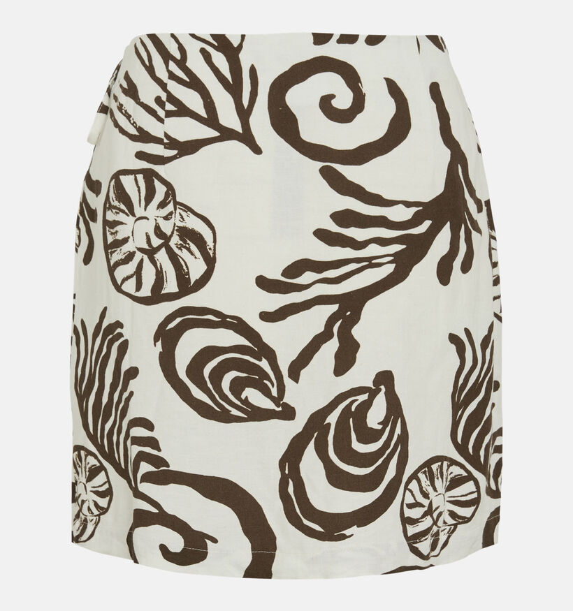 Vila x Loredana Kam Cora Ecru/Bruine Wikkelrok voor dames (375145)