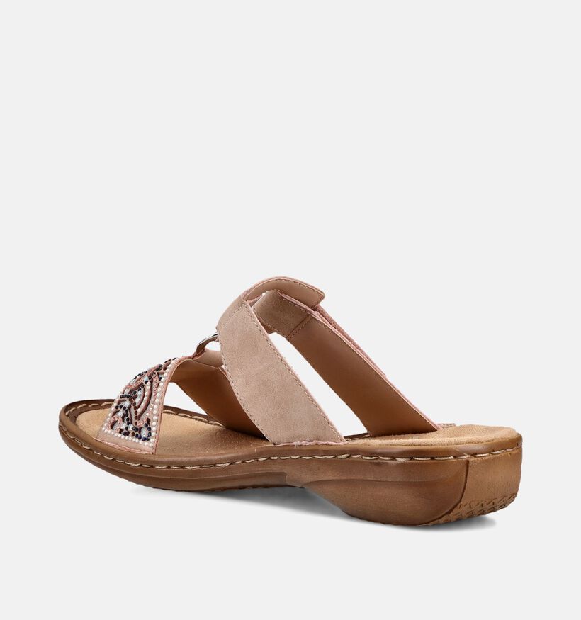 Rieker Roze Slippers voor dames (370398)