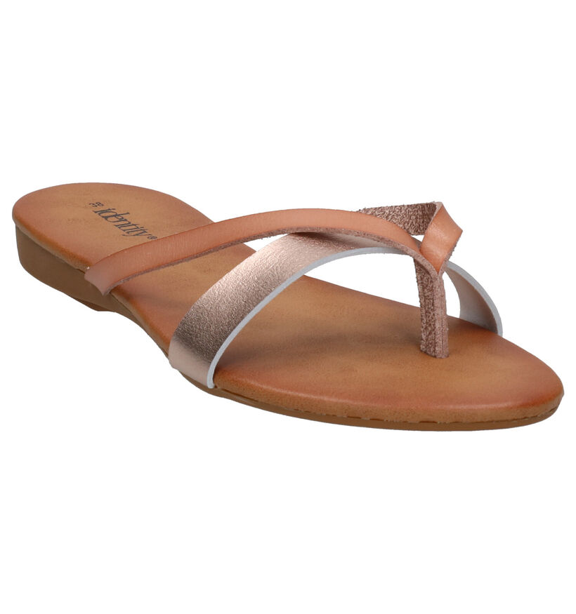 Identity Beige Teenslippers in kunstleer (273888)