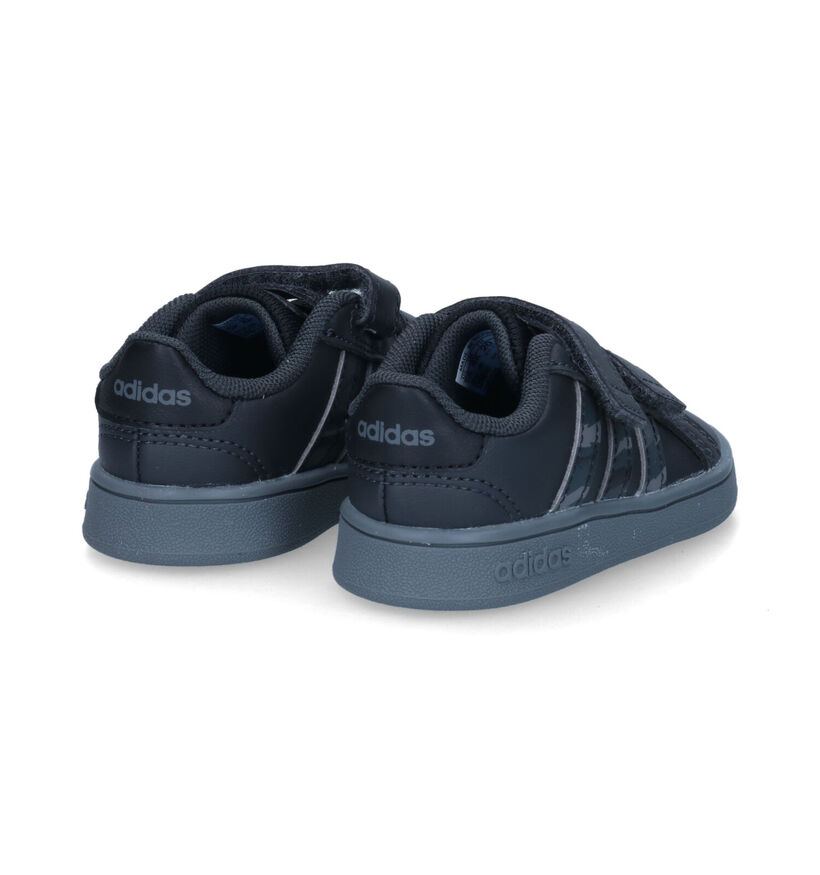 adidas Grand Court Baskets en Noir pour garçons (301169) - pour semelles orthopédiques