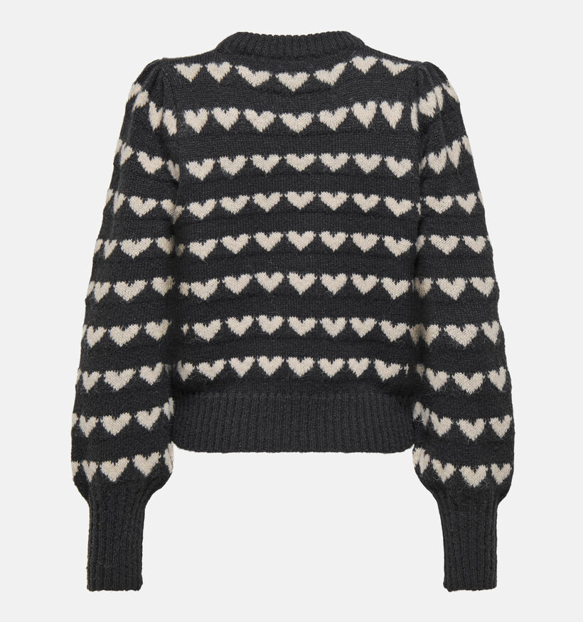 JDY Sigrid Hearts Pull en Gris pour femmes (359853)