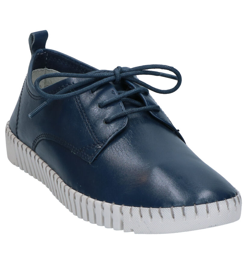 Marco Tozzi Chaussures à lacets en Bleu foncé en cuir (270715)