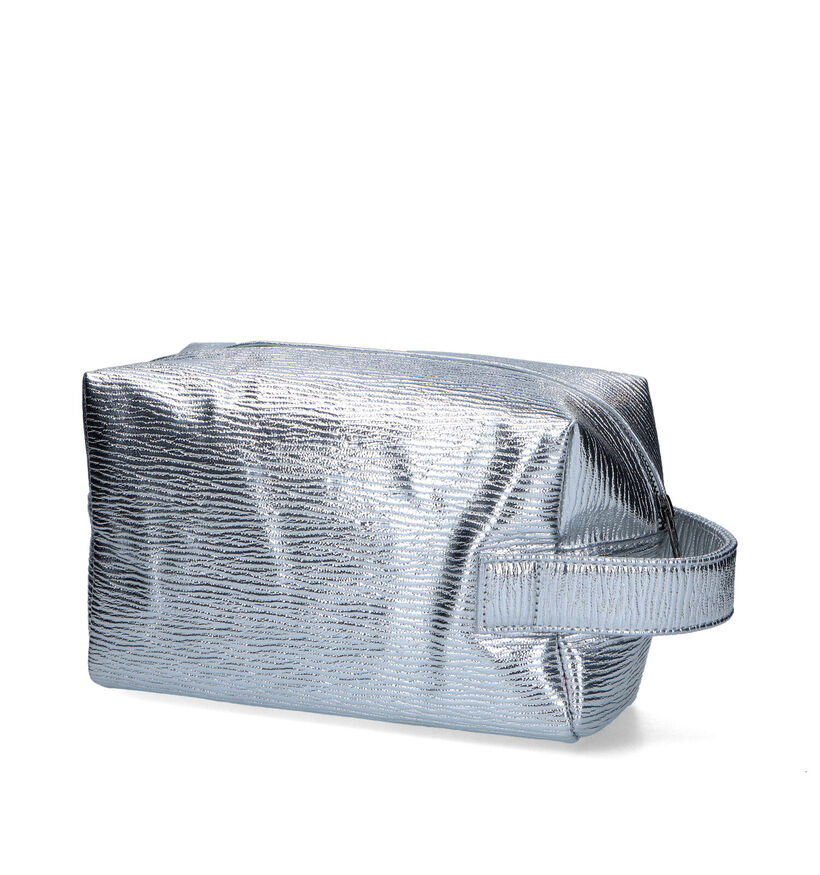 Hvisk Aver Vegan Metallic Motion Zilveren Toilettas in kunstleer (318501)