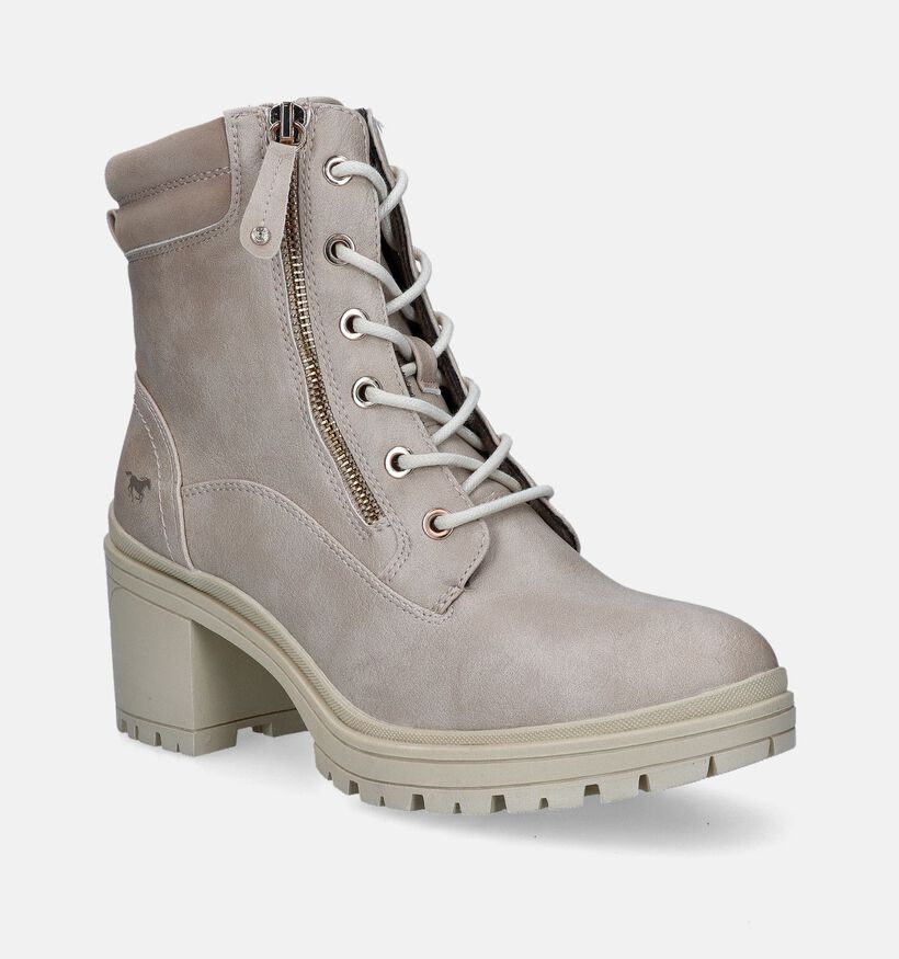 Mustang Bottines à lacets en Beige pour femmes (347282)