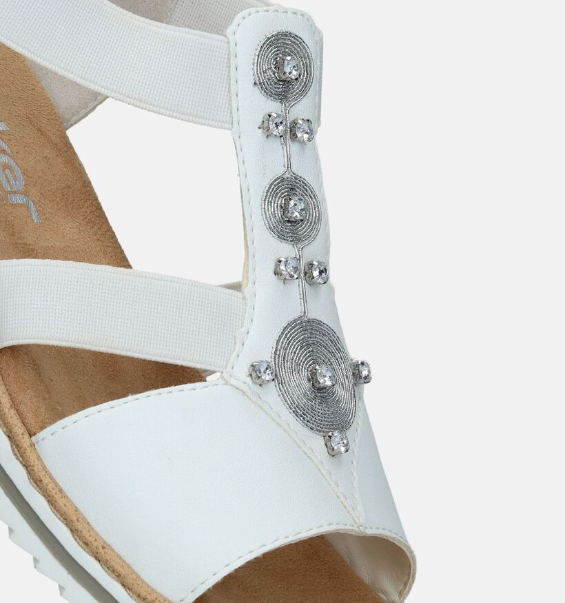 Rieker Witte Sandalen met sleehak voor dames (339057)