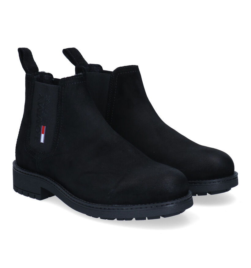Tommy Hilfiger Classic Tommy Jeans Zwarte Chelsea Boots in daim (296054)